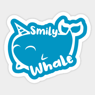 smily whale art work by pams Sticker